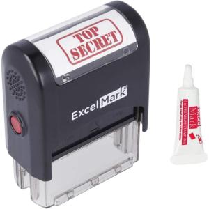 imageTOP Secret Self Inking Rubber Stamp  Red Ink ExcelMark A1539 Stamp Plus 5cc Refill Ink