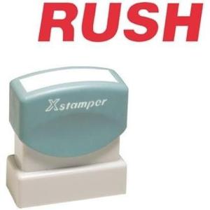 imageXstamperR OneColor Title Stamp PreInked Rush Red