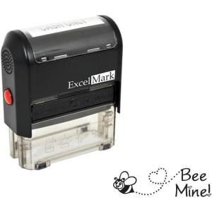 imageExcelMark Valentines Day Rubber Stamp  Bee Mine Stamp  Black Ink