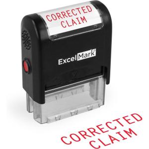 imageExcelMark Corrected Claim Self Inking Rubber Stamp  Red Ink A1539