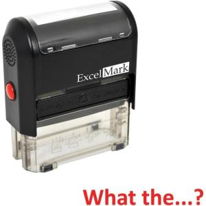 imageExcelMark SelfInking Novelty Message Stamp  What The  Red Ink
