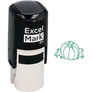 imageExcelMark Thanksgiving SelfInking Rubber Stamp  Pumpkin  Green Ink