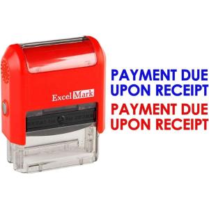 imageExcelMark Payment Due Upon Receipt  SelfInking TwoColor Rubber Office Stamp  Red and Blue Ink
