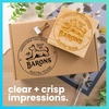 image:imageExcelMark Custom Logo Stamp  Personalized Wood Rubber Stamp  Upload Your Own Image 4x64x4