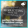 image:imageExcelMark No Soliciting Window Stickers  3 x 7 Transparent Vinyl Sticker Sign  Select From Sticky Front or Sticky Back For Interior or Exterior Use  Pack of 3 InteriorBlackWhite Designer