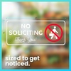 image:imageExcelMark No Soliciting Window Stickers  3 x 7 Transparent Vinyl Sticker Sign  Select From Sticky Front or Sticky Back For Interior or Exterior Use  Pack of 3 InteriorWhiteRed Interior Cling