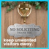 image:imageExcelMark No Soliciting Window Stickers  3 x 7 Transparent Vinyl Sticker Sign  Select From Sticky Front or Sticky Back For Interior or Exterior Use  Pack of 3 InteriorSilverBlack Designer