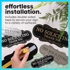 image:imageExcelMark No Soliciting Window Stickers  3 x 7 Transparent Vinyl Sticker Sign  Select From Sticky Front or Sticky Back For Interior or Exterior Use  Pack of 3 InteriorBlackWhite Designer