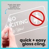 image:imageExcelMark No Soliciting Window Stickers  3 x 7 Transparent Vinyl Sticker Sign  Select From Sticky Front or Sticky Back For Interior or Exterior Use  Pack of 3 InteriorWhiteRed Interior Cling
