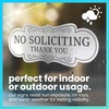 image:imageExcelMark No Soliciting Window Stickers  3 x 7 Transparent Vinyl Sticker Sign  Select From Sticky Front or Sticky Back For Interior or Exterior Use  Pack of 3 InteriorSilverBlack Designer