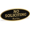 image:imageExcelMark No Soliciting Window Stickers  3 x 7 Transparent Vinyl Sticker Sign  Select From Sticky Front or Sticky Back For Interior or Exterior Use  Pack of 3 InteriorBlackGold Oval