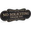 image:imageExcelMark No Soliciting Window Stickers  3 x 7 Transparent Vinyl Sticker Sign  Select From Sticky Front or Sticky Back For Interior or Exterior Use  Pack of 3 InteriorBlackGold Designer