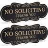 image:imageExcelMark No Soliciting Window Stickers  3 x 7 Transparent Vinyl Sticker Sign  Select From Sticky Front or Sticky Back For Interior or Exterior Use  Pack of 3 InteriorBlackGold Designer
