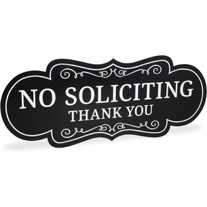image:imageExcelMark No Soliciting Window Stickers  3 x 7 Transparent Vinyl Sticker Sign  Select From Sticky Front or Sticky Back For Interior or Exterior Use  Pack of 3 InteriorBlackWhite Designer