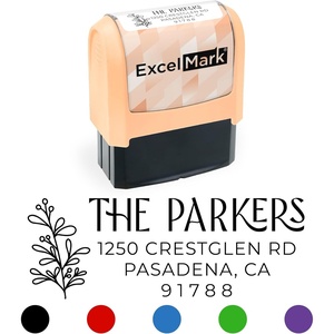 image:imageExcelMark Custom Return Address Stamp Navy Regency Arch  Custom Return Address Stamp with Elegant Designs Vibrant Colors amp Patterns  Perfect for Mail Invitations amp GiftsPeach Mount