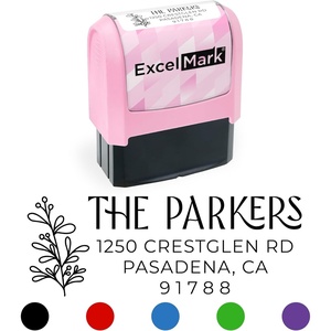 image:imageExcelMark Custom Return Address Stamp Navy Regency Arch  Custom Return Address Stamp with Elegant Designs Vibrant Colors amp Patterns  Perfect for Mail Invitations amp GiftsPink Mount