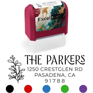 image:imageExcelMark Custom Return Address Stamp Navy Regency Arch  Custom Return Address Stamp with Elegant Designs Vibrant Colors amp Patterns  Perfect for Mail Invitations amp GiftsMaroon Mount